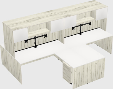 Quad l-shaped office desks