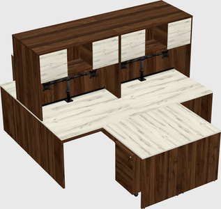 Quad l-shaped office desks