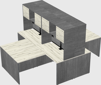 Quad l-shaped office desks