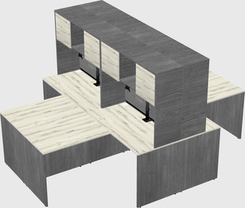 Quad l-shaped office desks