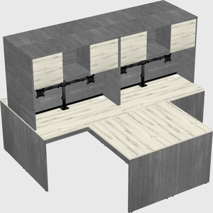 Quad l-shaped office desks