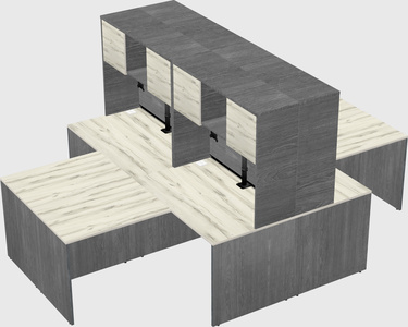 Quad l-shaped office desks