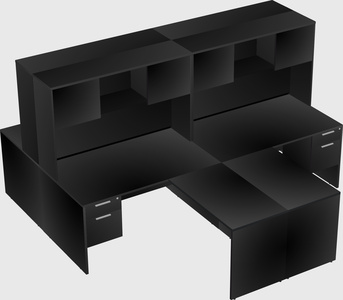 Quad l-shaped office desks