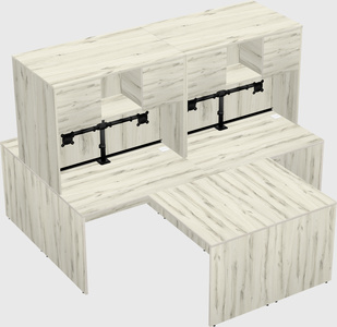 Quad l-shaped office desks