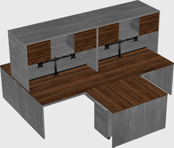 Quad l-shaped office desks