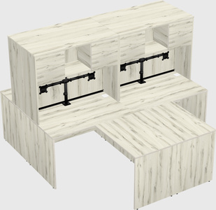 Quad l-shaped office desks
