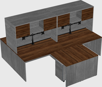 Quad l-shaped office desks