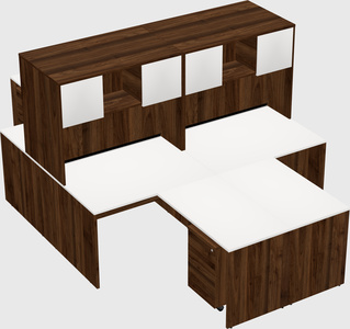 Quad l-shaped office desks