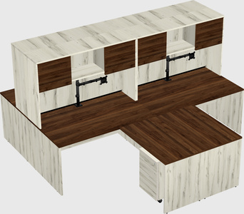 Quad l-shaped office desks