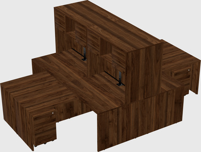 Quad l-shaped office desks