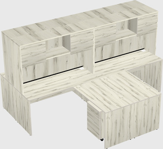 Quad l-shaped office desks