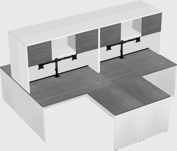 Quad l-shaped office desks