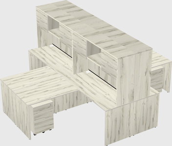 Quad l-shaped office desks