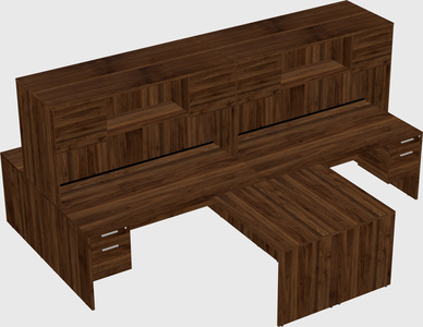 Quad l-shaped office desks
