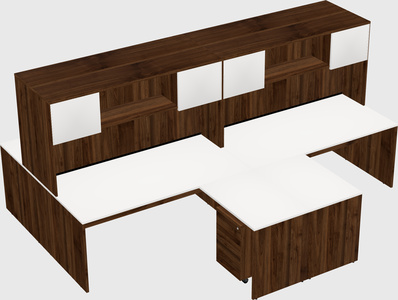 Quad l-shaped office desks