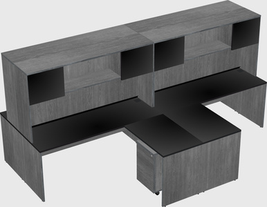 Quad l-shaped office desks