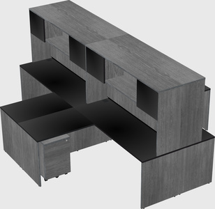 Quad l-shaped office desks