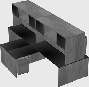 Quad l-shaped office desks
