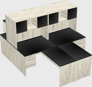 Quad l-shaped office desks