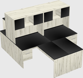 Quad l-shaped office desks