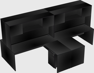 Quad l-shaped office desks