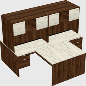 Quad l-shaped office desks