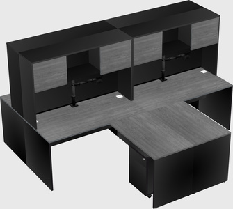 Quad l-shaped office desks