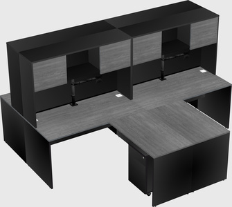 Quad l-shaped office desks