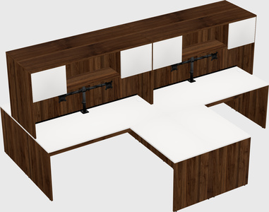 Quad l-shaped office desks