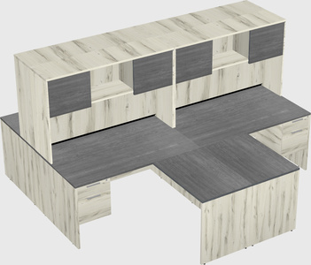 Quad l-shaped office desks