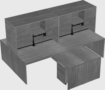 Quad l-shaped office desks