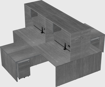 Quad l-shaped office desks