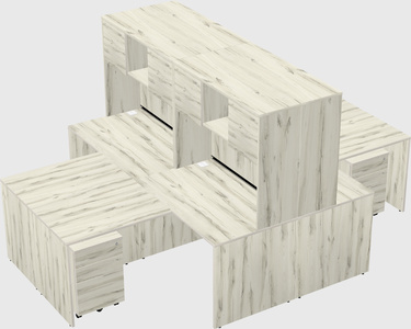 Quad l-shaped office desks