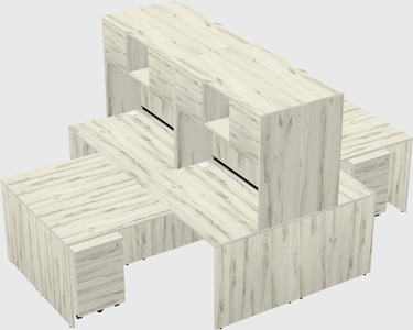 Quad l-shaped office desks