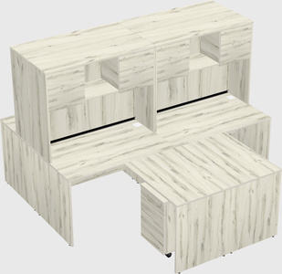 Quad l-shaped office desks