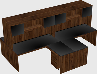 Quad l-shaped office desks