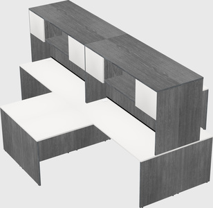 Quad l-shaped office desks