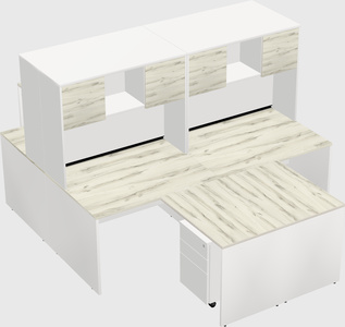 Quad l-shaped office desks
