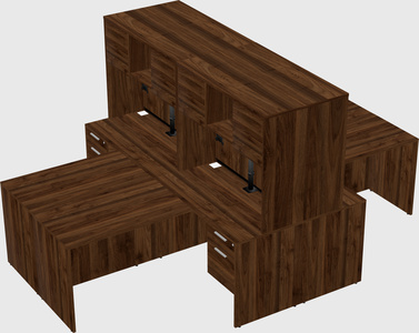 Quad l-shaped office desks