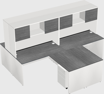 Quad l-shaped office desks