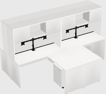 Quad l-shaped office desks