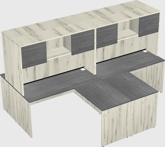 Quad l-shaped office desks