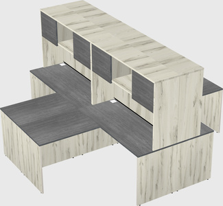 Quad l-shaped office desks