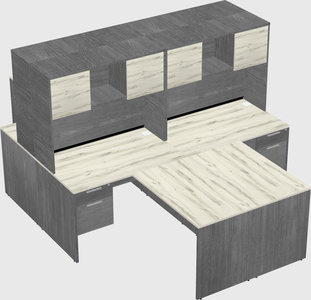 Quad l-shaped office desks