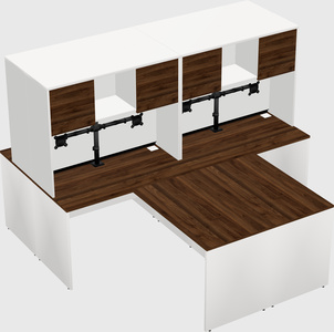Quad l-shaped office desks