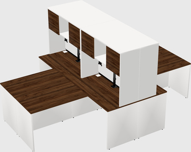 Quad l-shaped office desks