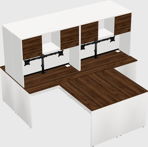 Quad l-shaped office desks