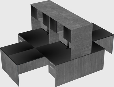 Quad l-shaped office desks