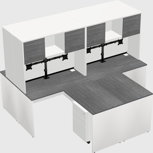 Quad l-shaped office desks