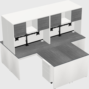 Quad l-shaped office desks